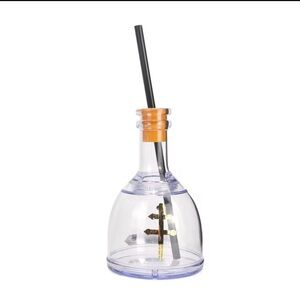 Clear Dusse Glass Drink Dispenser with Black Straw